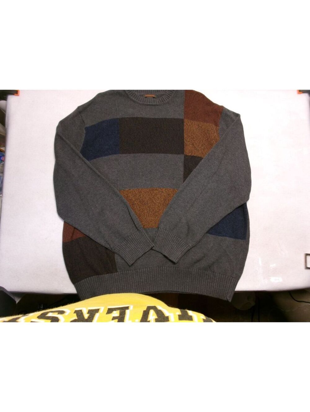 Dockers Patchwork Crew Neck Sweater Gray Size XXL